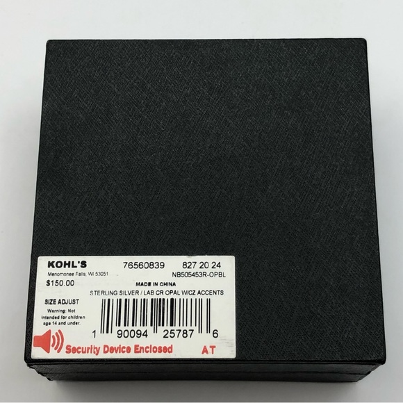 NWT Sterling Silver BRACELET Lab Created Opals (12) Adjustable Size Jewelry - Picture 8 of 9